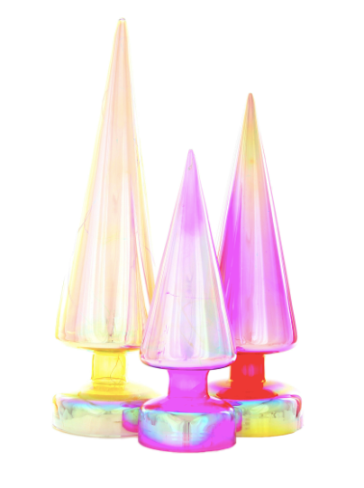 Iridescent Cone Trees Set