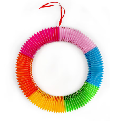 Rainbow Holiday Wreath