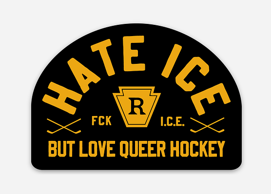 I Hate ICE but Love QUEER Hockey Sticker