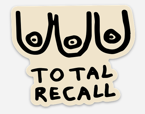 3 Boob Total Recall Sticker
