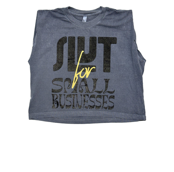Slut for Small Businesses Crop Top - Faded Navy