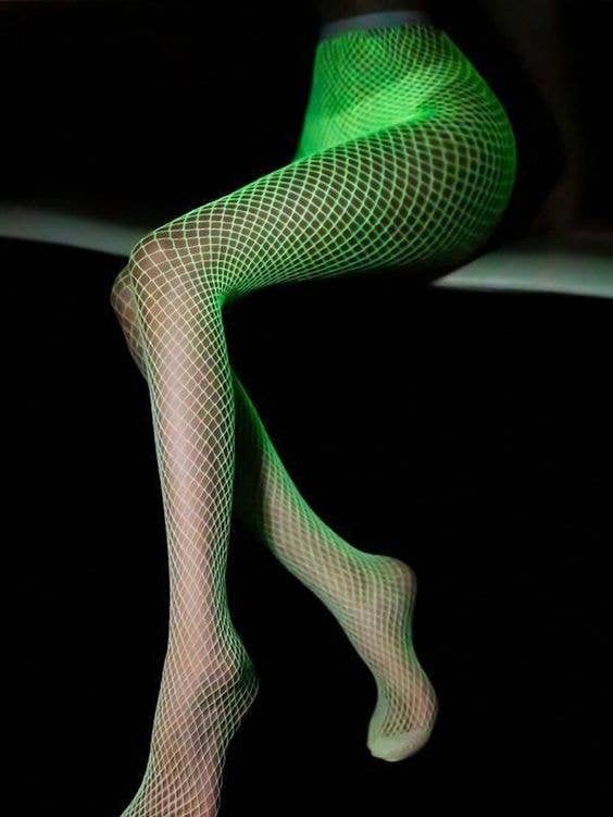 Glow in the Dark Fishnet Stockings: One Size