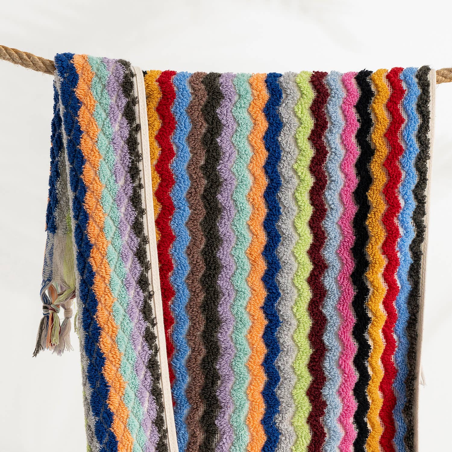 Pompom Zigzag Handloomed Turkish Hand Towels farmhouse Decor