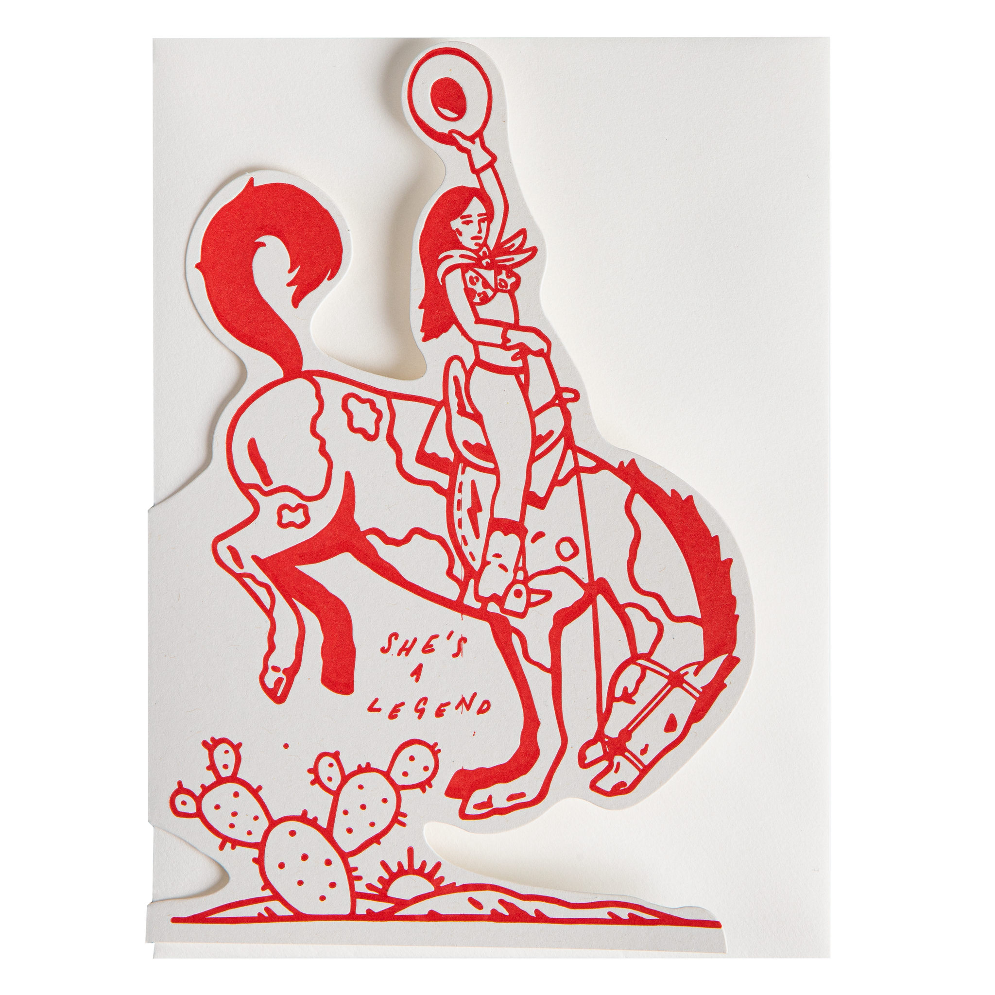 She's A Legend Cowgirl | Cut-Out - Greeting Card