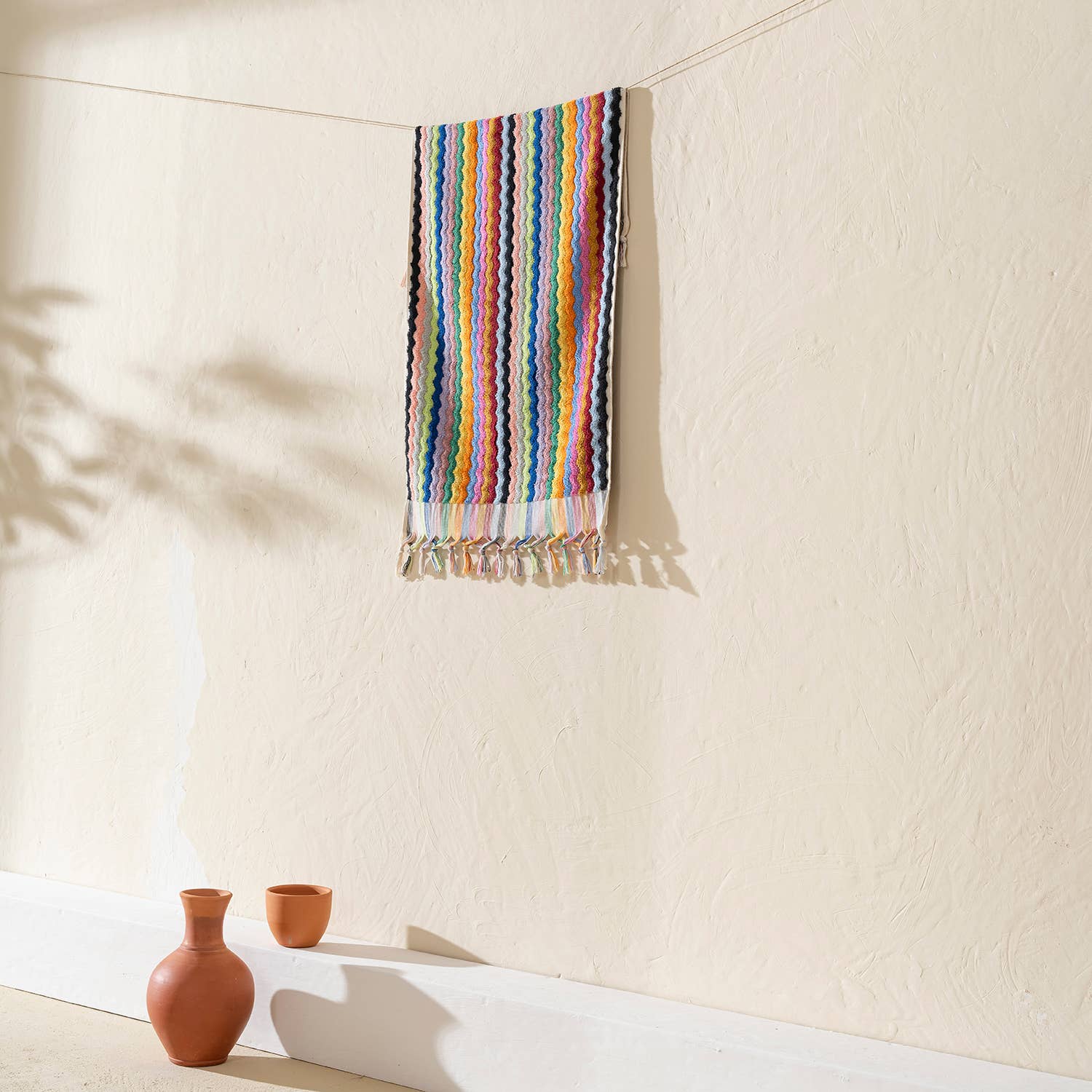 Pompom Zigzag Handloomed Turkish Hand Towels farmhouse Decor