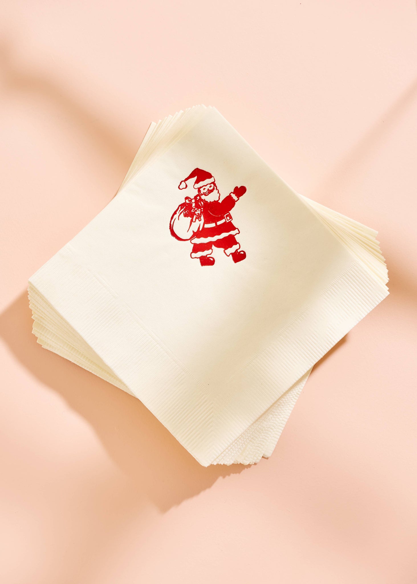 Holly Jolly Santa Cocktail Paper Beverage Napkin - Set of 20