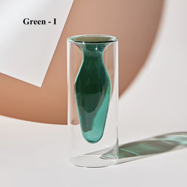 Nordic Hydroponic Colored Glass Vase: Green