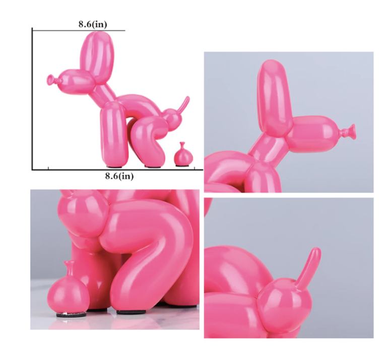 Pooping Dog Balloon Animal - Pink