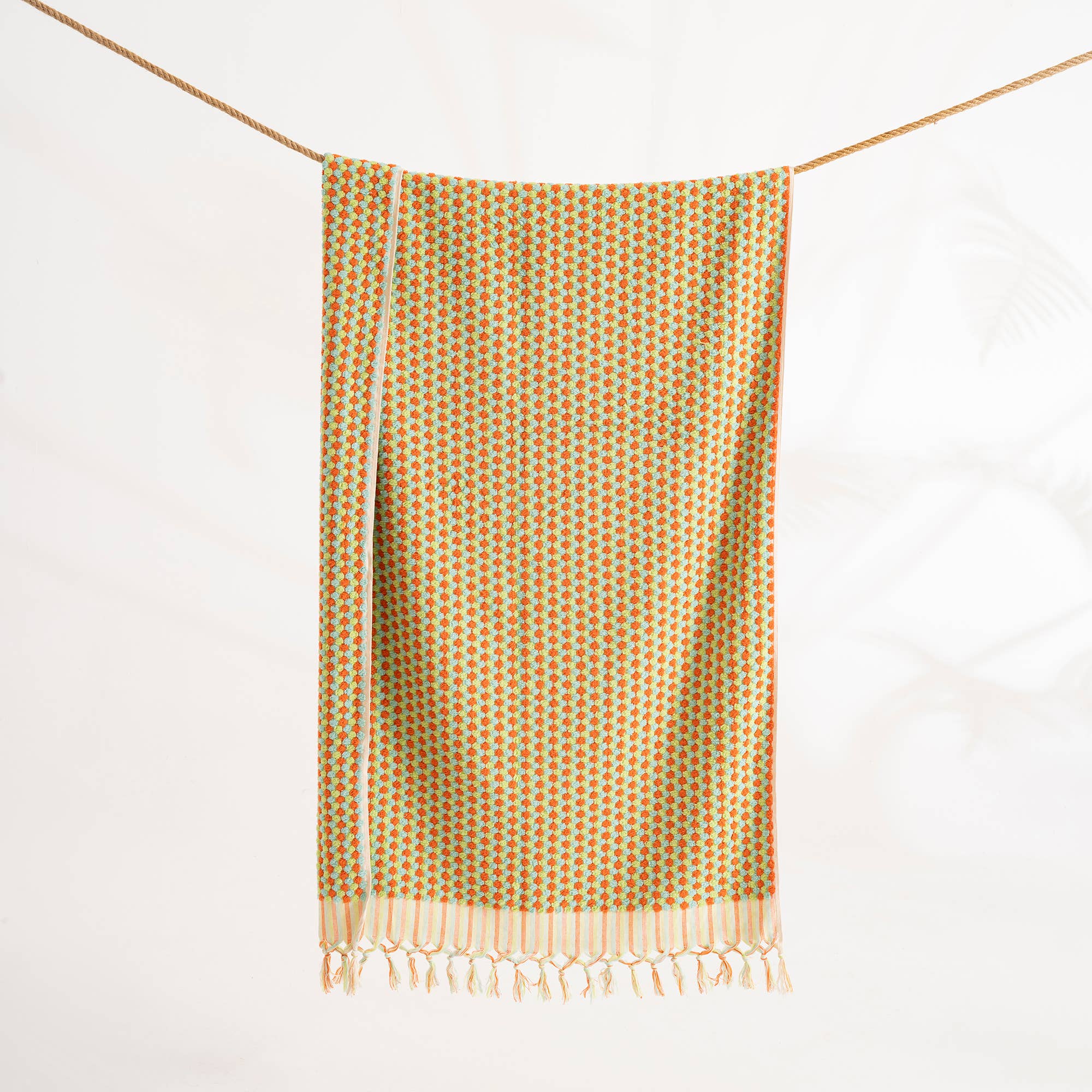 Pompom Bubble Handloom Bath Turkish Towels Farmhouse Decor: Orange Yellow