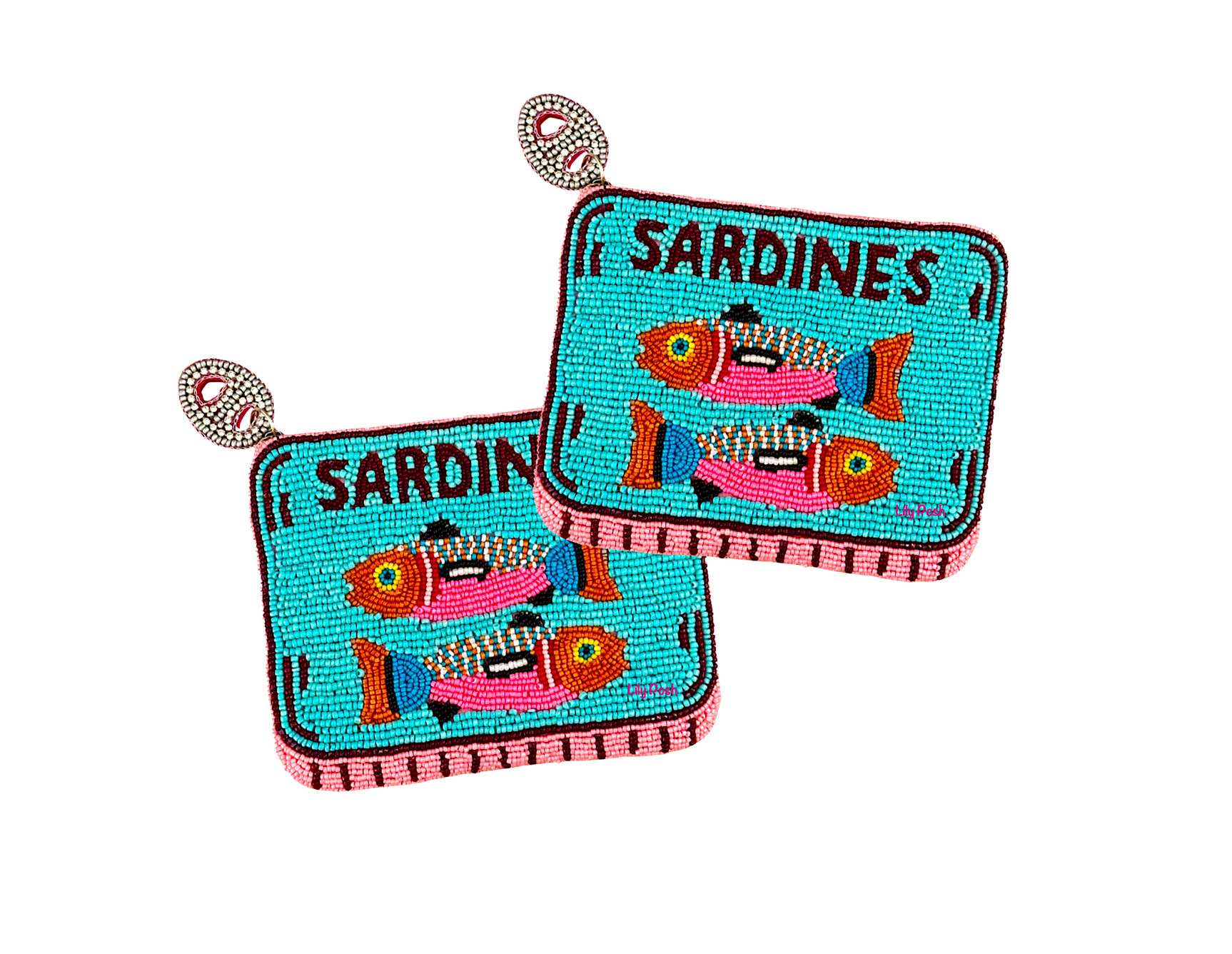 Sardines Hand Beaded Coin Purse
