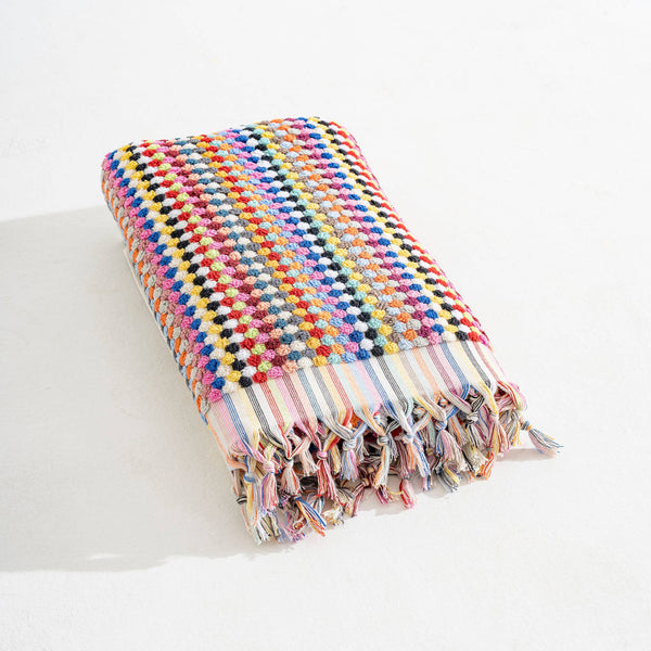 Pompom Bubble Handloom Bath Turkish Towels Farmhouse Decor: Multi-Colored