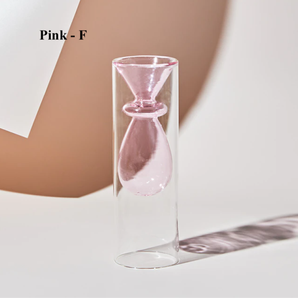 Nordic Hydroponic Colored Glass Vase: Pink F