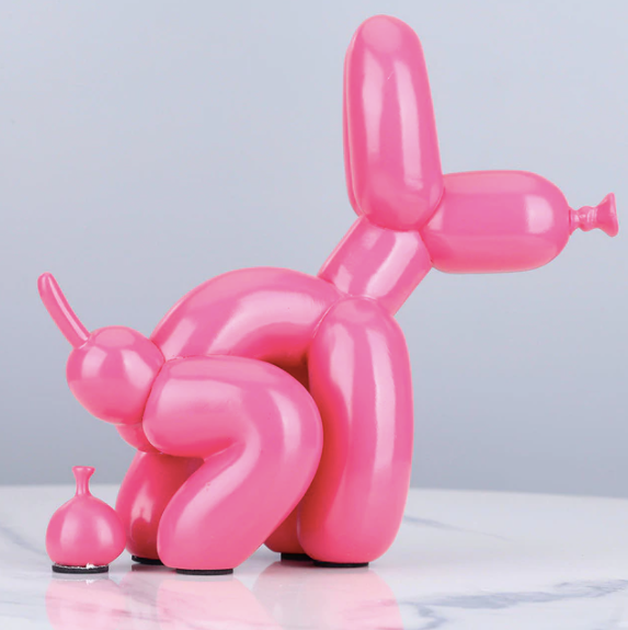 Pooping Dog Balloon Animal - Pink