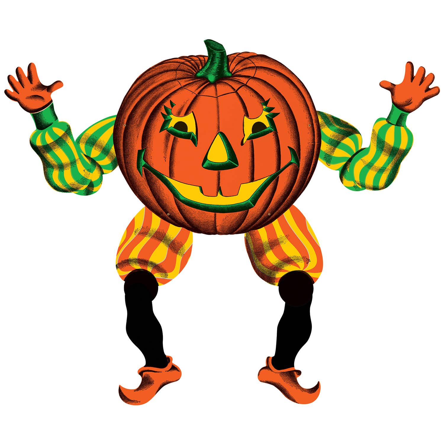 Pumpkin Vintage Halloween Jointed Goblin 30"