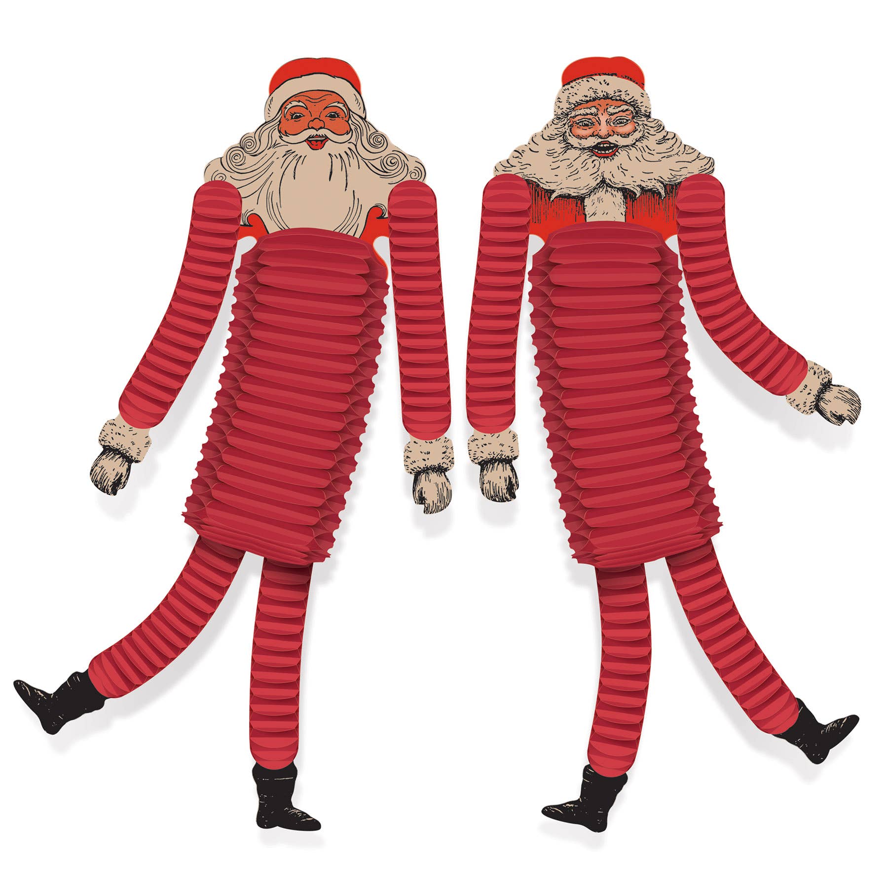 Vintage Christmas Santa Tissue Dancers 21", Made in USA