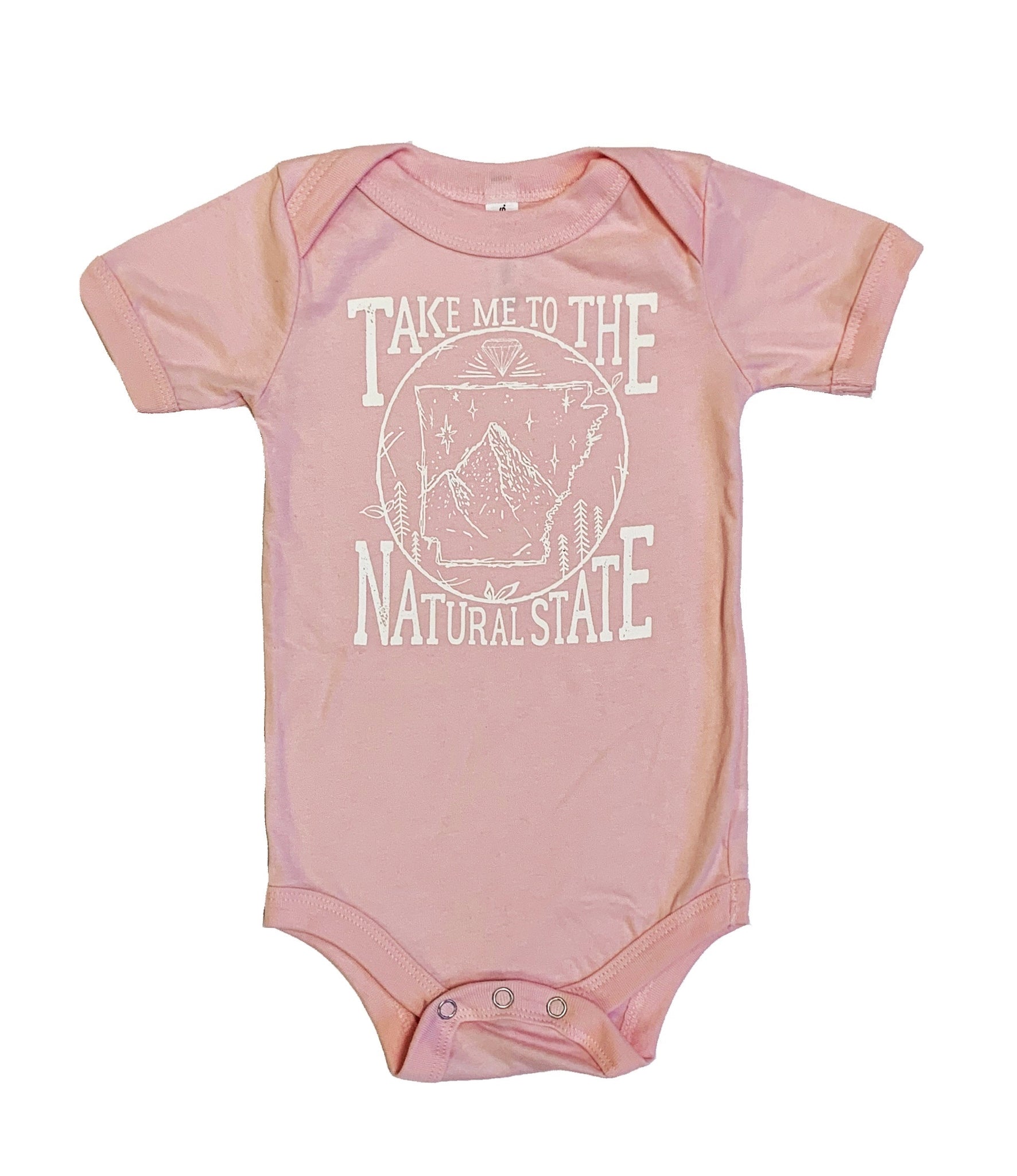 Take Me To The Natural State Pink Onesie