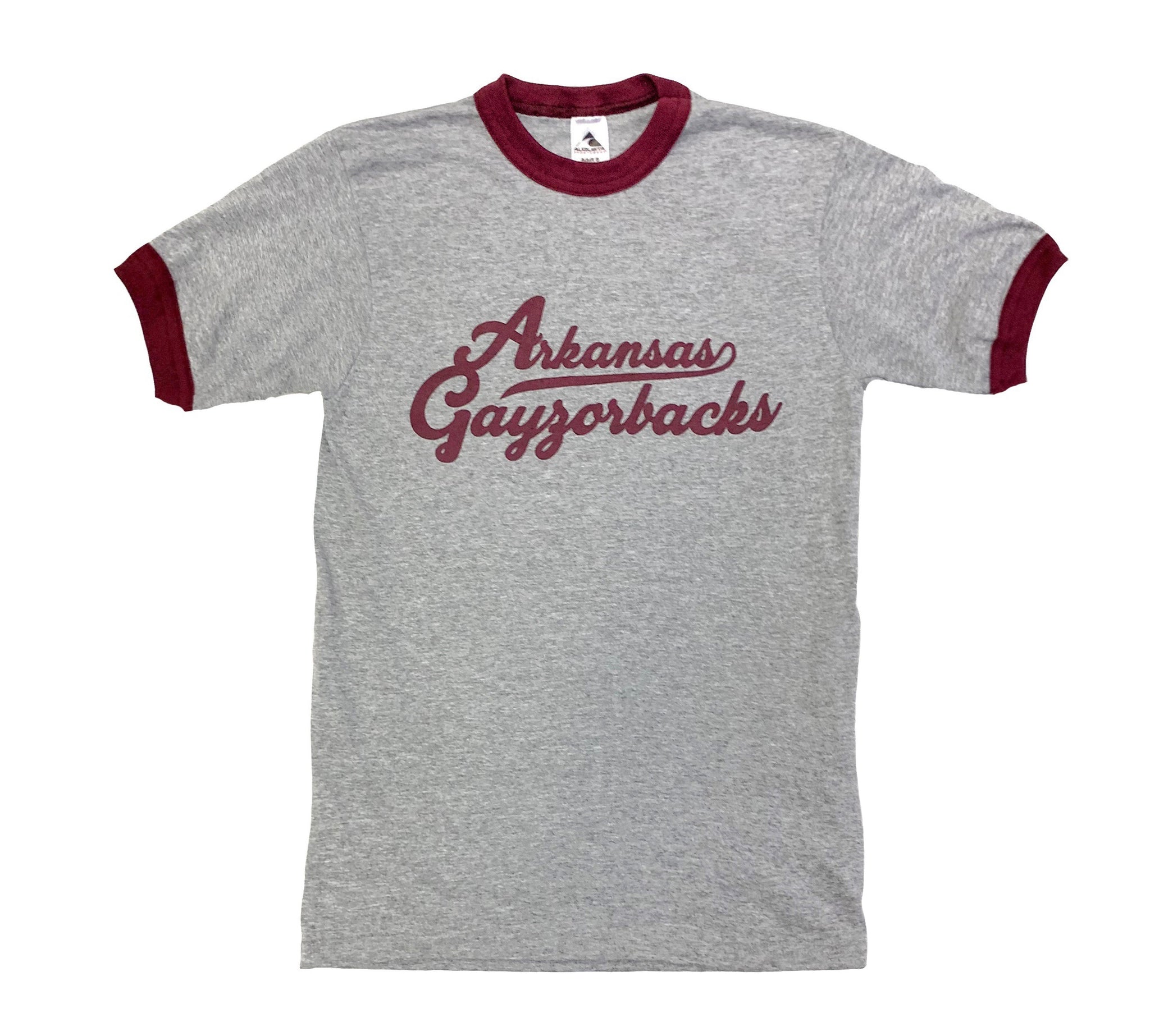 Arkansas Gayzorback T-Shirt / Grey & Maroon