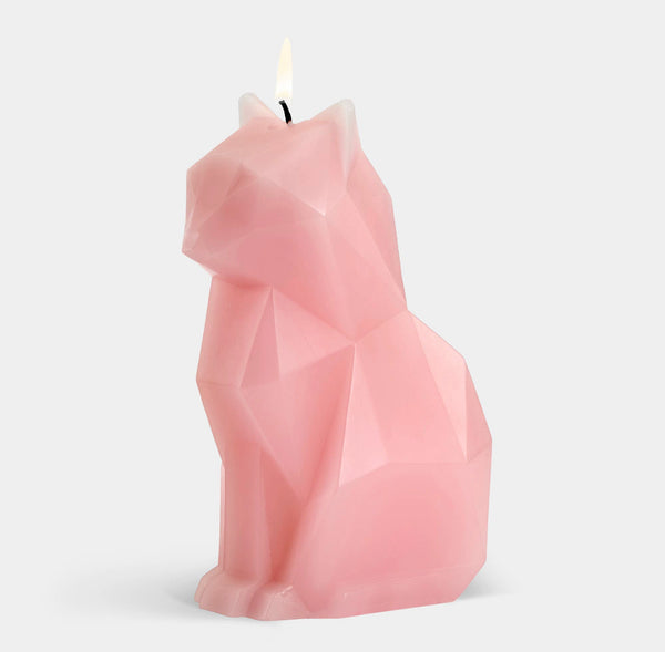 Geometric Cat Candle - Light Pink