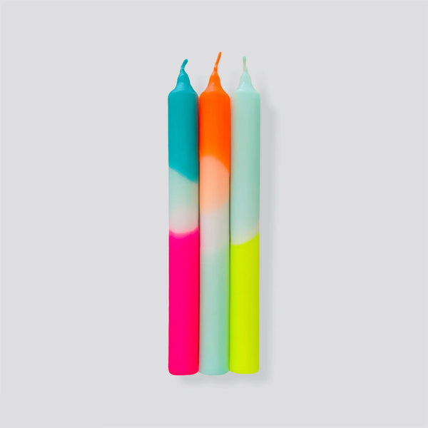 Dip Dye Neon Candle / Rainbow Kisses